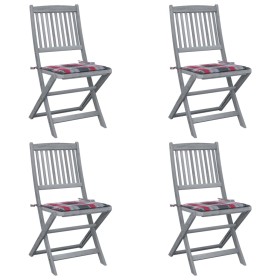 Sillas de jardín plegables 4 uds madera maciza acacia y