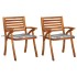 Sillas de comedor jardín con cojines 2 uds madera maciza
