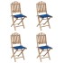 Set de comedor exterior plegable 5 piezas con cojines
