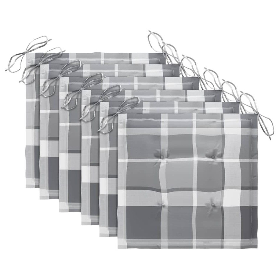 Sillas comedor de jardín y cojines 6 uds madera maciza