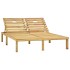 Tumbona doble y cojines beige madera pino