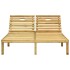 Tumbona doble y cojines beige madera pino