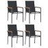 Sillas de jardín 4 uds textilene y acero negro 55x61,5x90