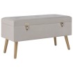 Banco con compartimento de terciopelo gris 80 cm