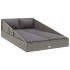 Tumbona cama de jardín ratán sintético gris 110x200