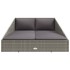 Tumbona cama de jardín ratán sintético gris 110x200
