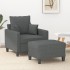 Sillón con taburete tela gris oscuro 60