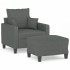 Sillón con taburete tela gris oscuro 60