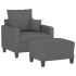 Sillón con taburete tela gris oscuro 60