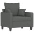 Sillón con taburete tela gris oscuro 60
