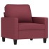 Sillón con taburete tela rojo tinto 60