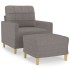 Sillón con taburete tela gris taupe 60