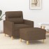 Sillón con taburete tela marrón 60