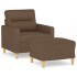 Sillón con taburete tela marrón 60