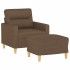 Sillón con taburete tela marrón 60