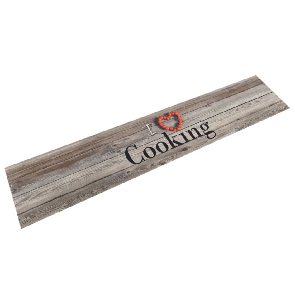 Alfombra de cocina lavable terciopelo Cooking gris 60x300