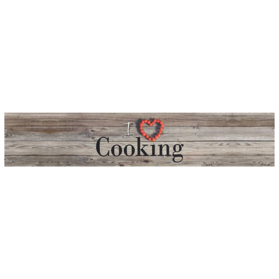 Alfombra de cocina lavable terciopelo Cooking gris 60x300
