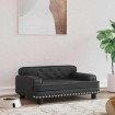 Cama para perros de cuero sintético negra 70x45x30 cm