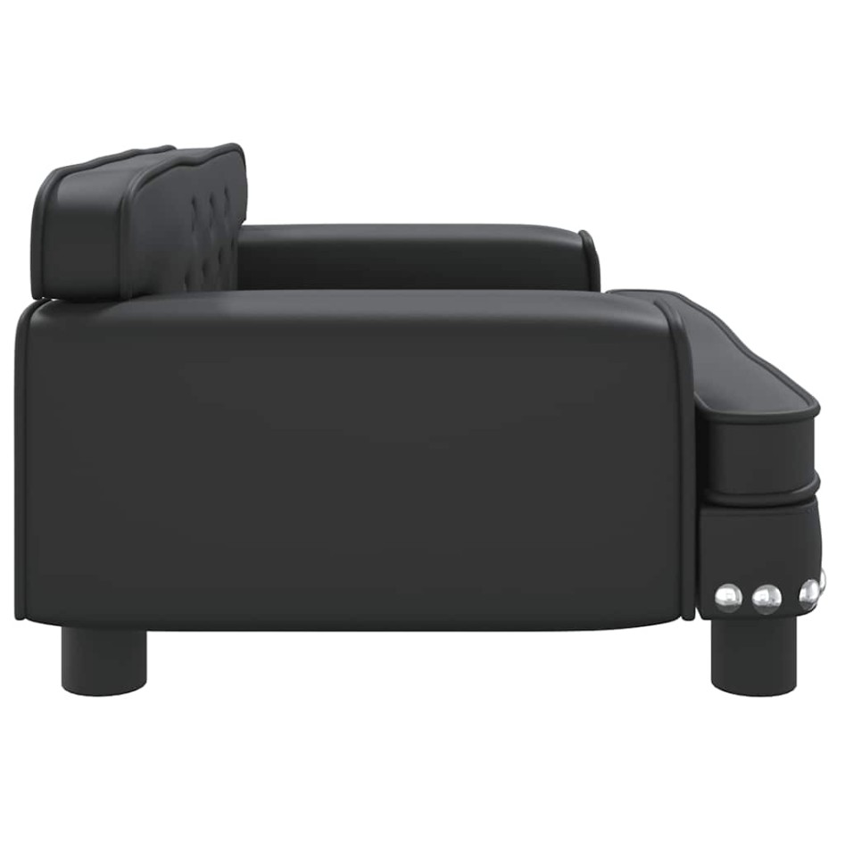 Cama para perros de cuero sintético negra 70x45x30