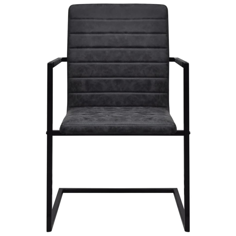 Sillas de comedor voladizas 6 unidades cuero sintético