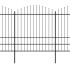Valla de jardín con puntas de lanza acero negro (1,75-2)x6,8