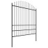 Valla de jardín con puntas de lanza acero negro (1,75-2)x6,8