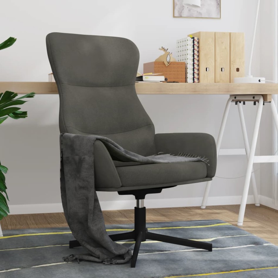 Sillón de relax de terciopelo gris