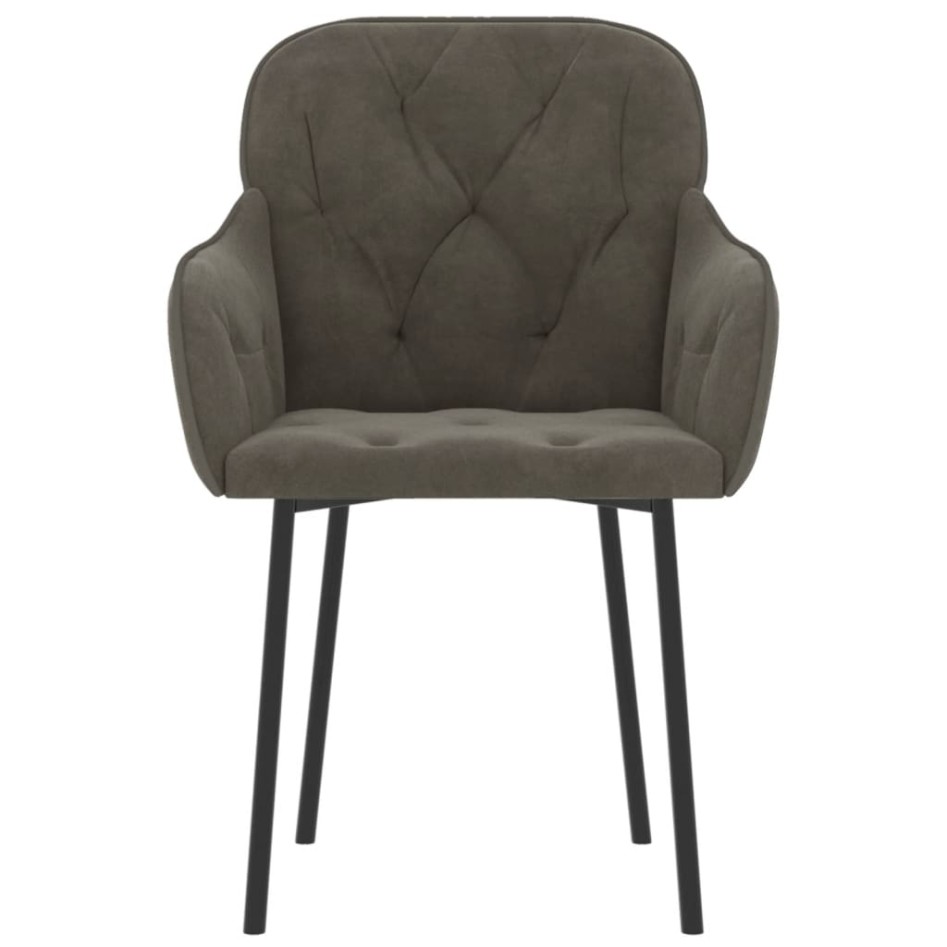 Sillas de comedor 2 unidades terciopelo gris
