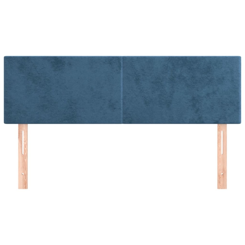 Cabeceros 2 unidades terciopelo azul oscuro 72x5x78/88