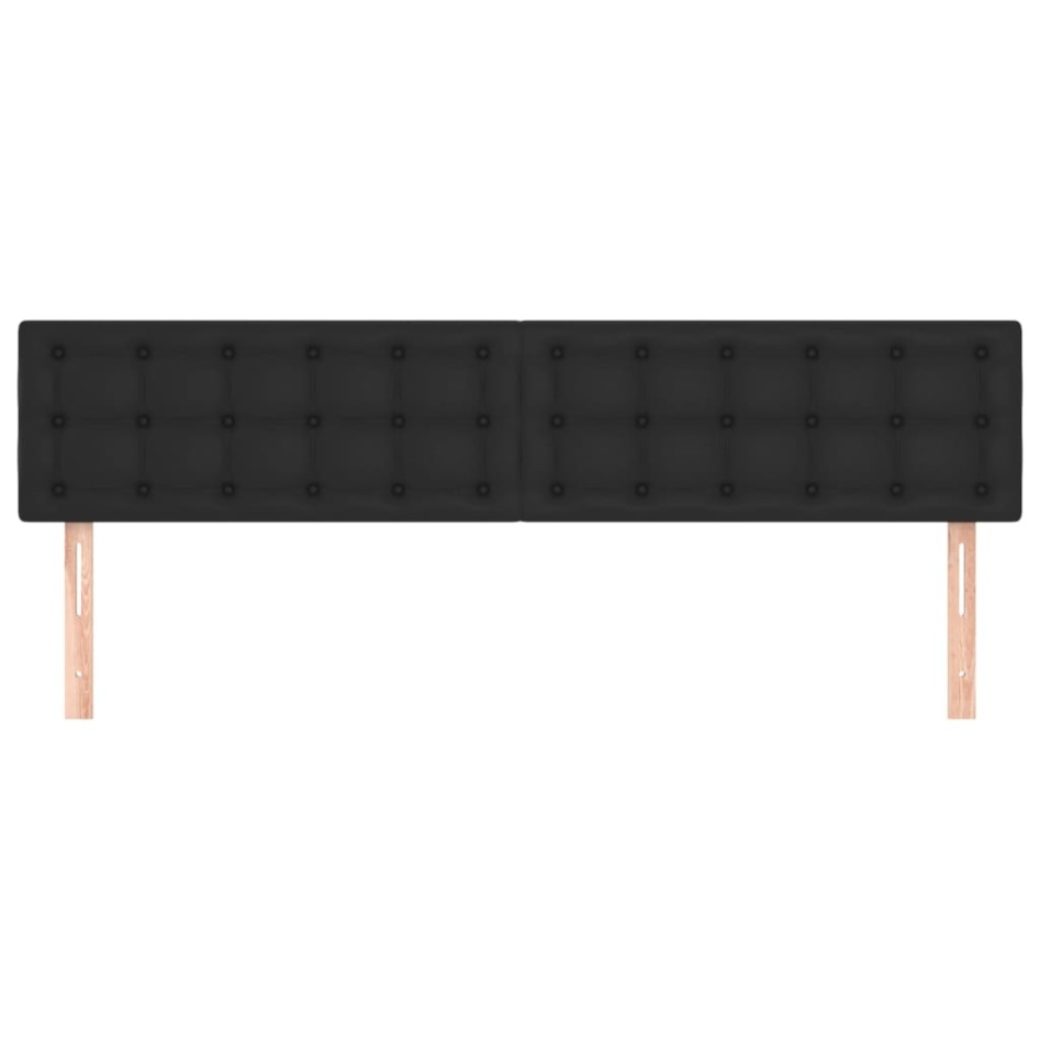 Cabeceros 2 unidades de cuero sintético negro 90x5x78/88