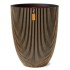 Capi Jarrón elegante Groove negro y dorado 34x46