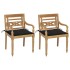 Sillas Batavia 2 uds teca maciza con cojines