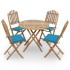Set de comedor exterior plegable 5 piezas con cojines