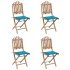 Set de comedor exterior plegable 5 piezas con cojines