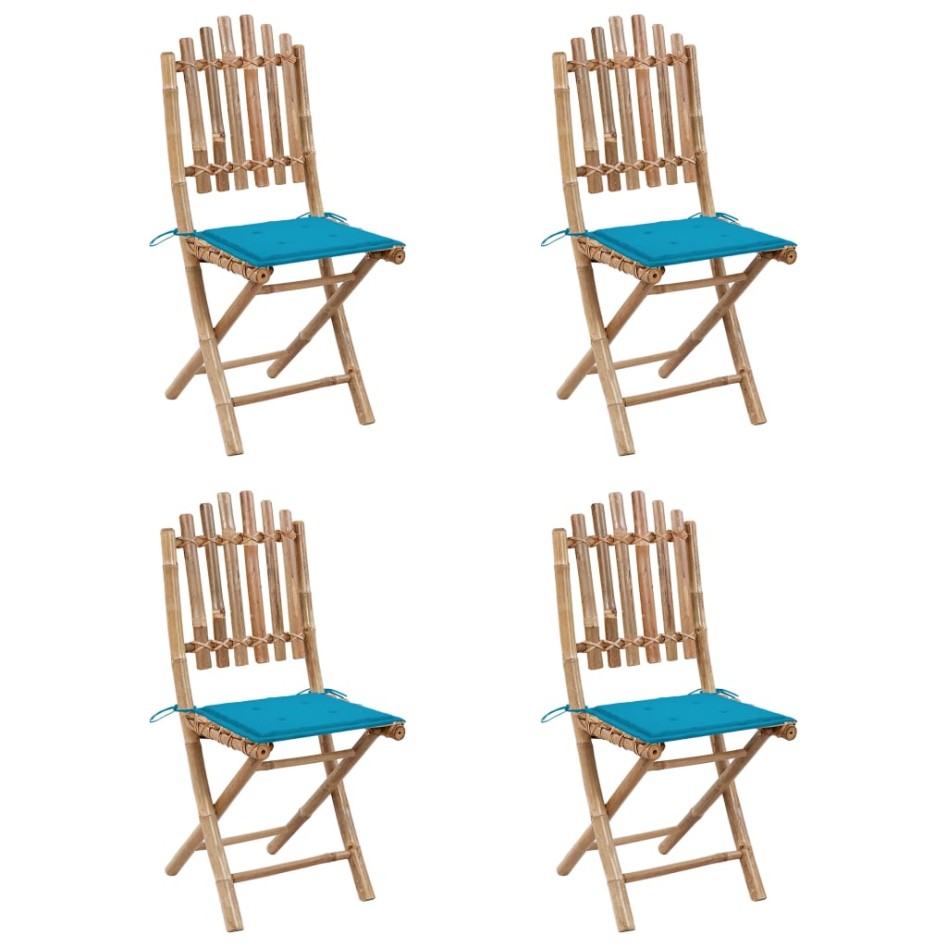 Set de comedor exterior plegable 5 piezas con cojines