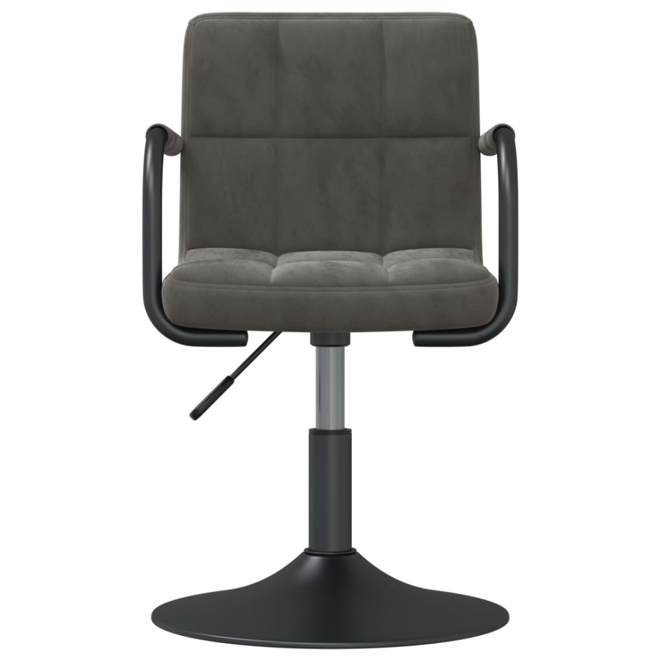 Sillas de comedor giratorias 2 unidades terciopelo gris
