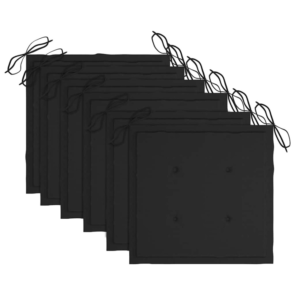 Sillas de jardín plegables 6 uds cojines madera maciza