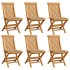 Sillas de jardín 6 uds con cojines beige madera de