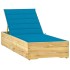 Tumbona con cojín azul madera de pino