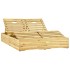 Tumbona doble y cojines beige madera pino