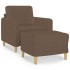 Sillón con taburete tela marrón 60