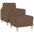 Sillón con taburete tela marrón 60