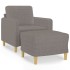 Sillón con taburete tela gris taupe 60