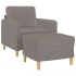 Sillón con taburete tela gris taupe 60