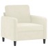Sillón con taburete terciopelo crema 60
