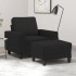 Sillón con taburete tela negro 60