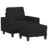 Sillón con taburete tela negro 60