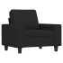 Sillón con taburete tela negro 60