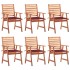 Sillas comedor de jardín y cojines 6 uds madera maciza