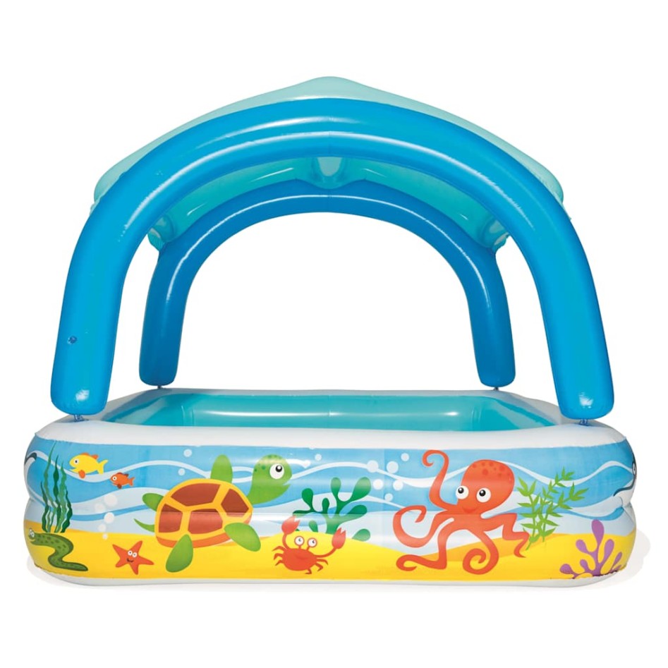 Bestway Piscina de juegos con toldo azul 140x140x114 cm
